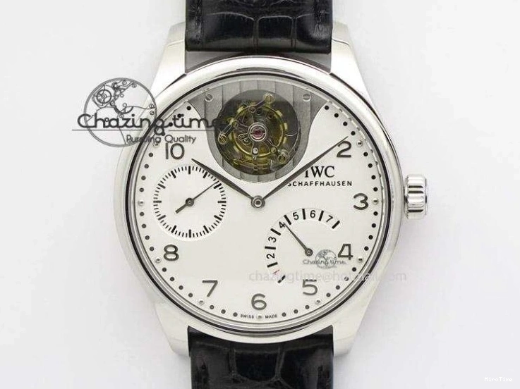 MIROTIME 0511 Sustainable Portuguese IW5444 SS White Dial RG Numbers On Brown Leather Strap A 7256